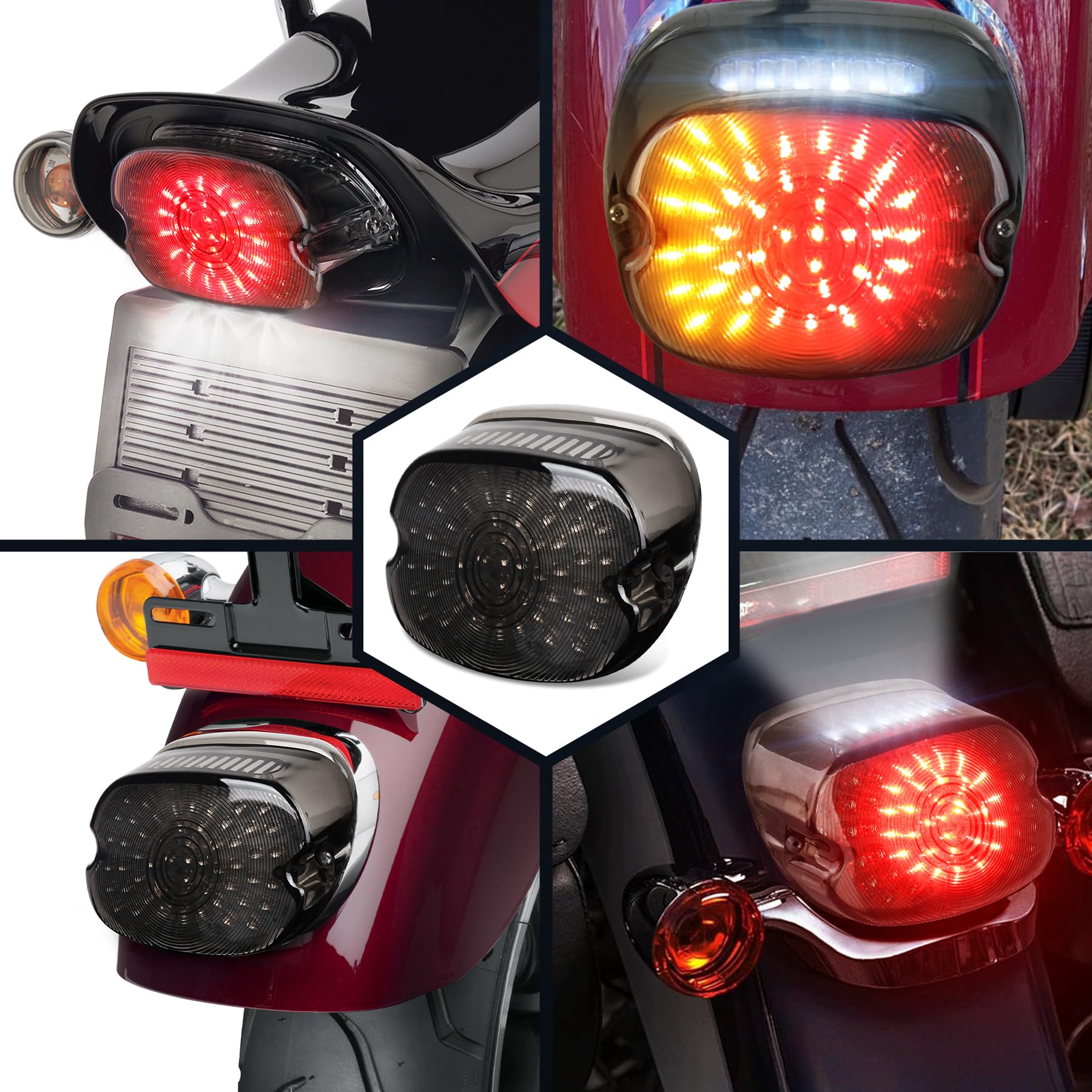Harley-Davidson テールライト＆ウィンカーレンズ Amazon | スモークテールライト LED リアドライビング ブレーキ